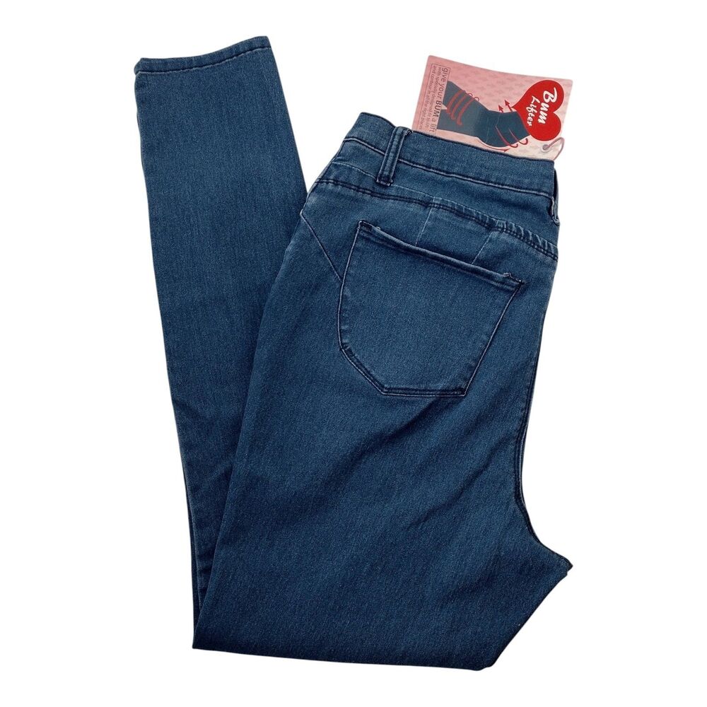 Venus Women's Medium Wash Bum Lifter Skinny Denim Jeans Plus Size 20 Long NWT